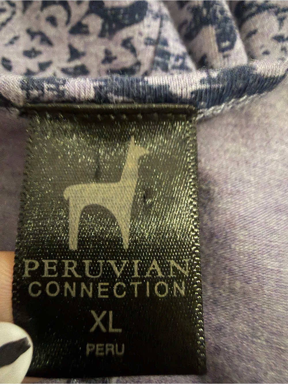 Peruvian Connection Women's Scoop Neck Maxi Dress in Lavender Blue- XL - Picture 4 of 6